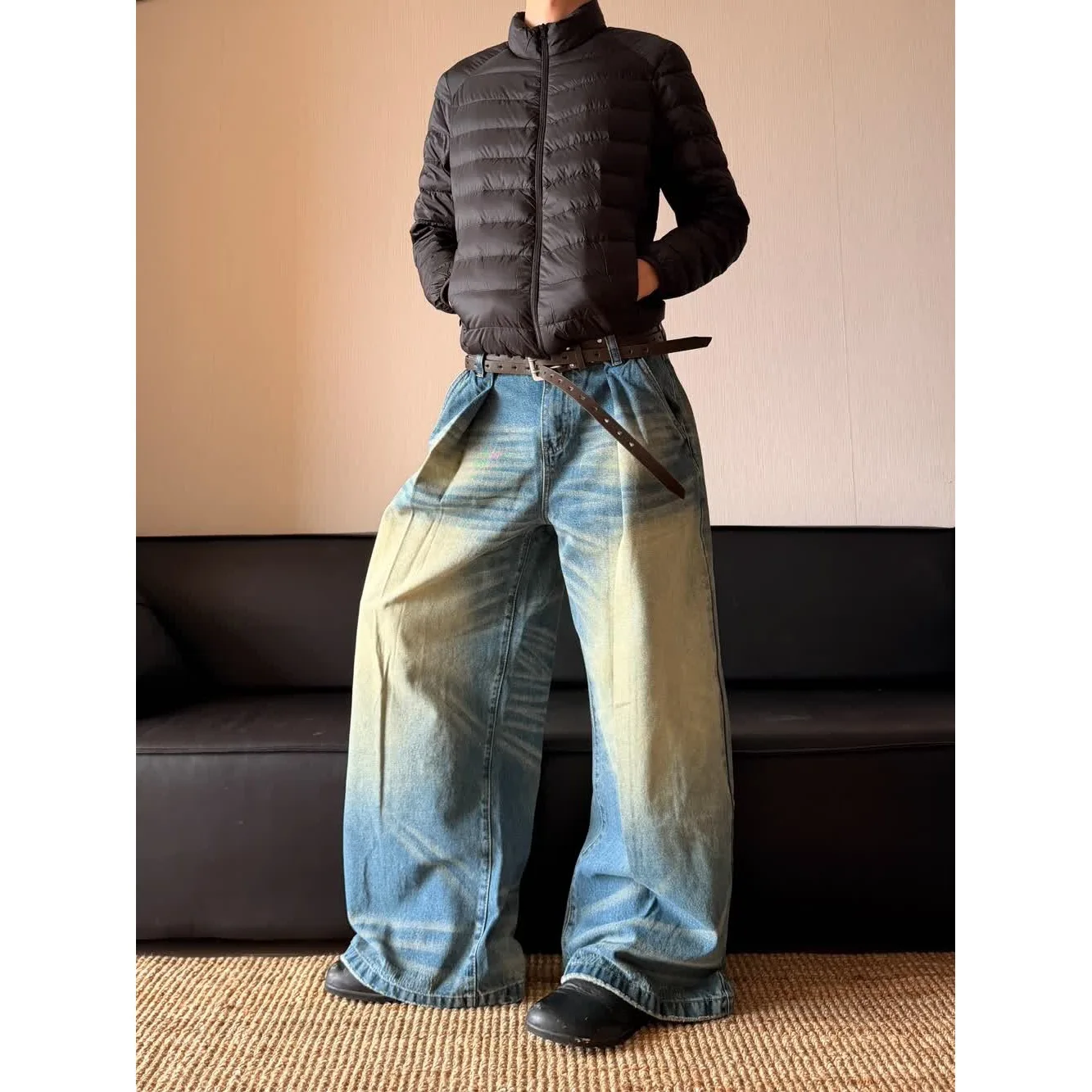Pant Vintage High-end Niche Straight-leg Loose Jeans Cool Personality Loose Casual All-matching Man Fashionable