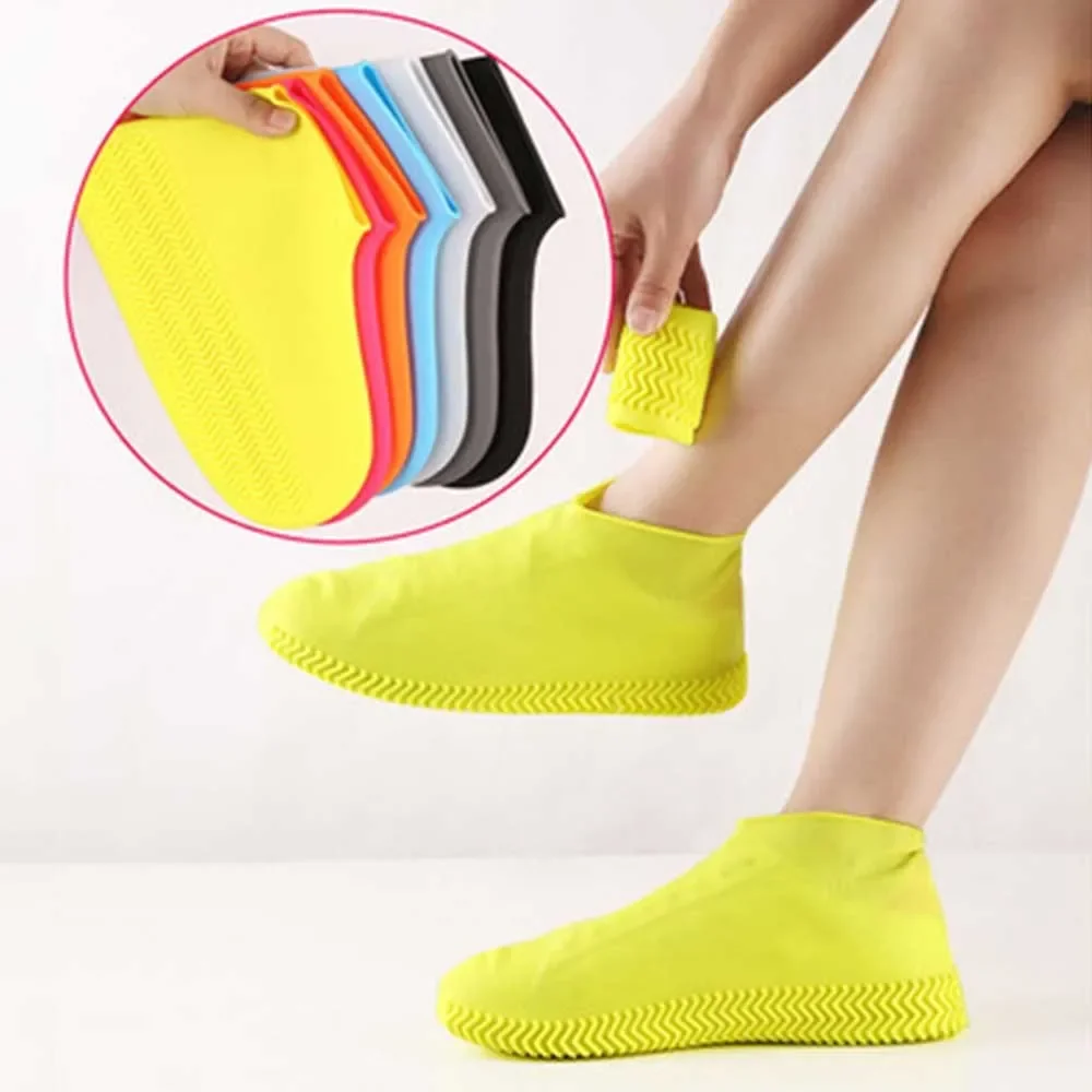 Waterproof Silicone Shoe Covers Non-Slip Rubber Overshoes For Rainy Days Reusable Boot Protectors S/M/L Wet Weather Accessories