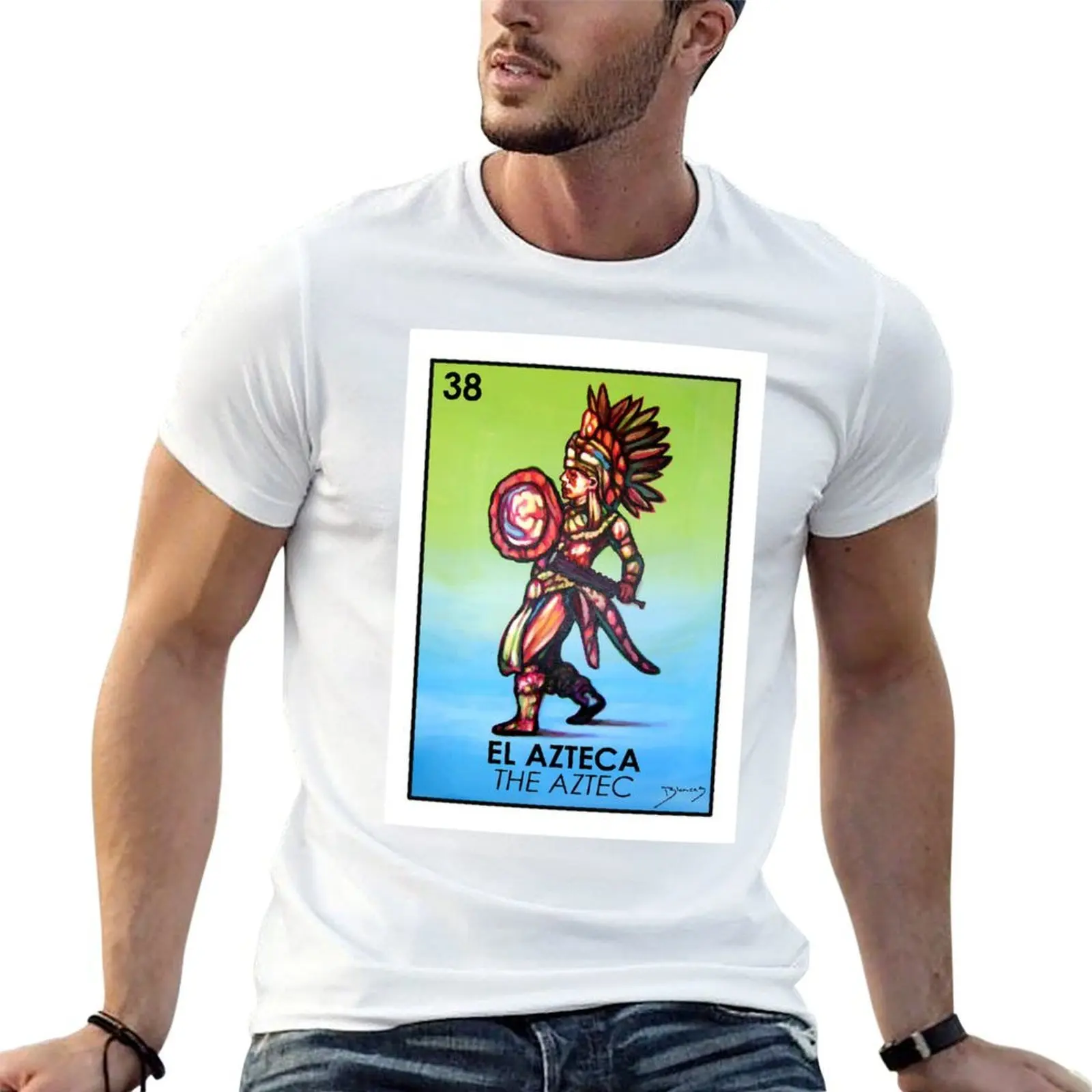 El Azteca - The Aztec - Loteria T-Shirt anime t shirts vintage anime shirt funny t shirts for men