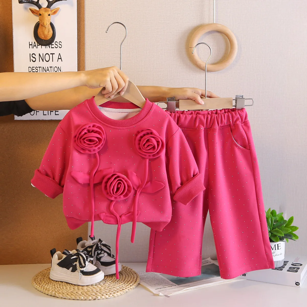 2026-new-korean-baby-girl-clothes-2-piece-set-toddler-girl-rose-decor-sweatshirt-and-ribbon-tie-pants-kids-cute-princess-outfits