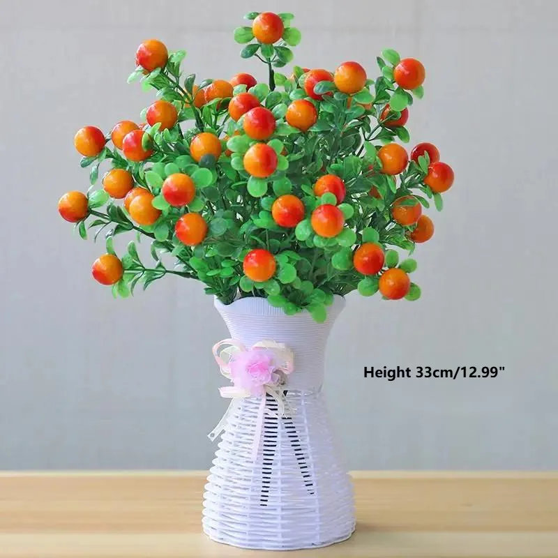 Plastic Artificial Flower Decoration Rose Simulation Dry Flower Decoration Living Room Potted Plants Indoor Decoration Lily