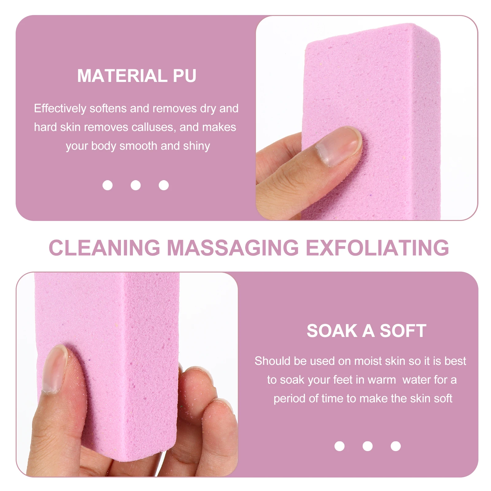 

10pcs PU Foam Pumice Stone Foot Smoothing Tool Pedicure Callus Remover Feet Scrubber Exfoliating Softens Hard Skin Warm Water