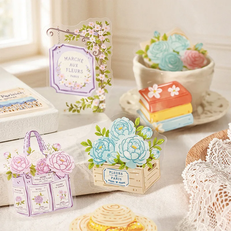 30pcs/1lot Kawaii Scrapbook Stickers Leisure vacation Junk Journal Gold Planner Stationery Sticker Planner Decorative