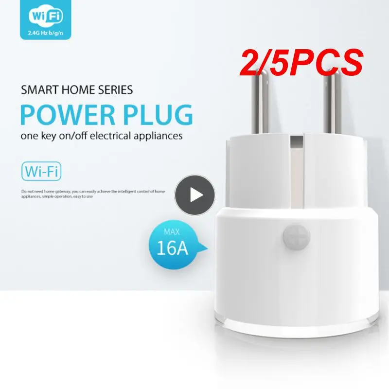 

2/5PCS Tuya 16A WiFi Smart Plug France Socket 3680W With Power Monitoring Tuya Smart Life APP Remote Control Support Alexa