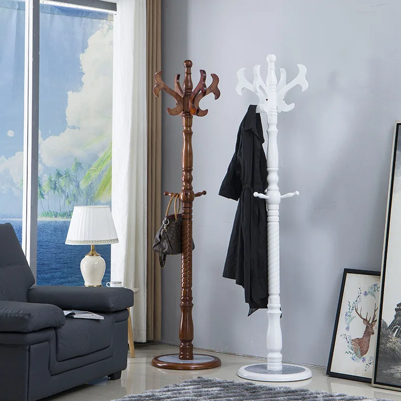 Wood art coat rack Floor-to-ceiling simple bag rack Hotel bedroom Living room