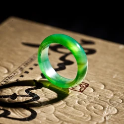 Ring for Women's 1pc Natural Chalcedony Agate Ring High Ice Jade Fashion Ring Fashion Jewelry Couple Gift Anillos Кольца Bague
