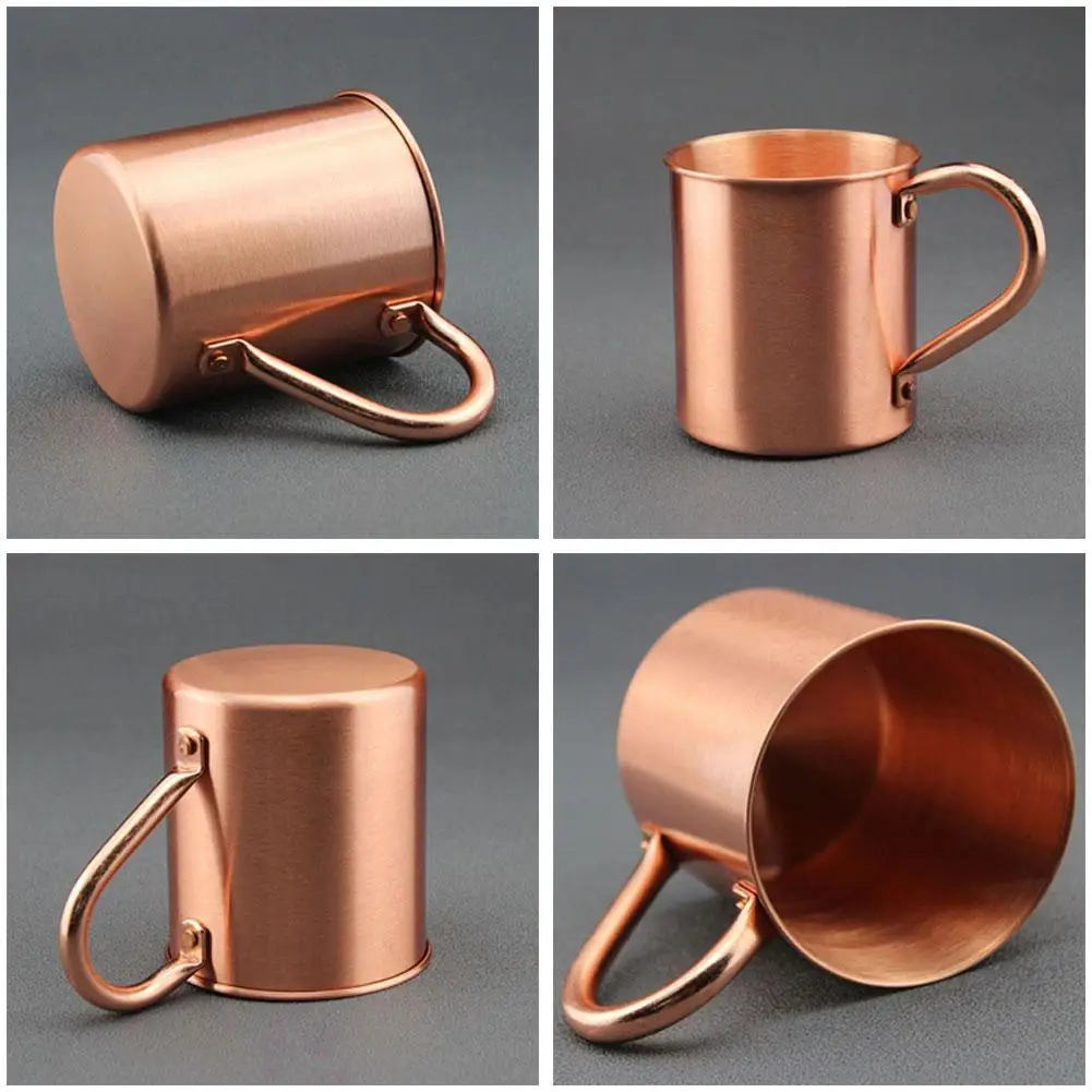 New High-end 420ML Pure Copper Mug Moscow Mule Mug Solid 16 Oz Copper Mugs-Cylinder-Shaped Cocktail Beer Cold Drink Mug Cup