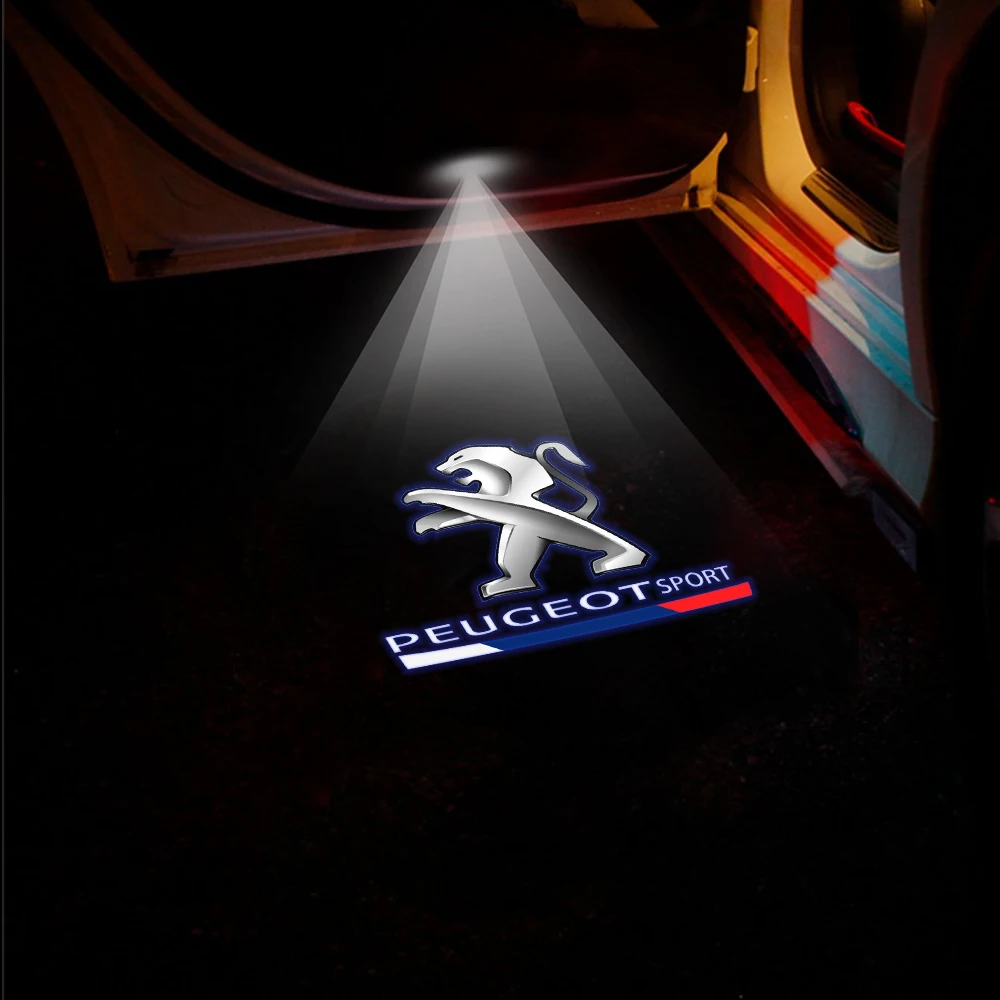 Projecteur laser pour porte de voiture, 2 pièces, lumière de bienvenue HD, lampe décorative automobile pour PEUGEOT CRZ 508 2010 2011 407, accessoires