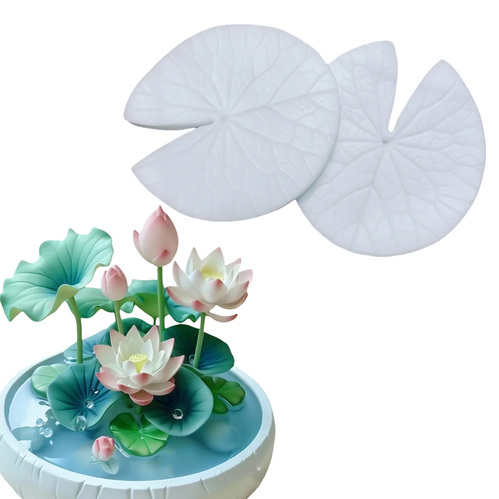 2pcs Lotus Leaf Silicone Cake Mold Veiner Sugar Tool Meridians Clay Sugar Fondant Simulation Gum Paste Mould M2996