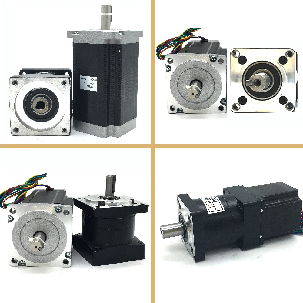 3Nm~12Nm Nema34 Stepper Motor Reducer Kits 2phase 86mm Motor Speed Ratio 3:1 5:1 10:1 ~200:1 Planetary Gearbox gear Motor kits