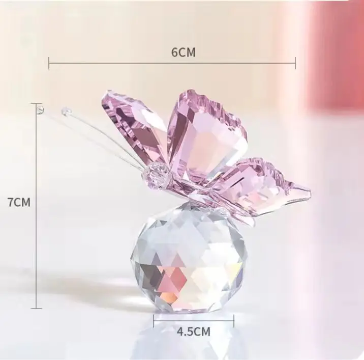 Factory Wholesale Clear Crystal Ornaments Butterfly Shaped Paperweight for Wedding Decorations