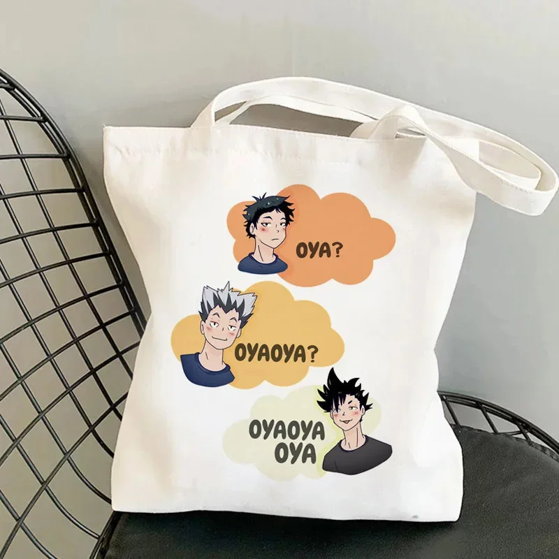 

Haikyuu Anime Printing Ladies Fashion Shoulder Bag Casual Tote Eco Large Capacity Portable Travel Shopping Bag Schoolbag