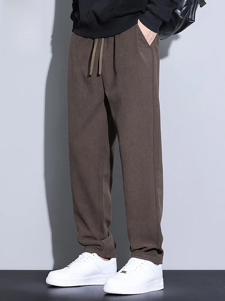 

Мужские повседневные свободные брюки прямого кроя, модные весенние универсальные широкие брюки, удобные брюки прямого кроя