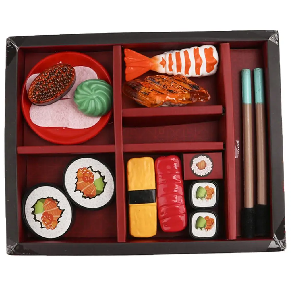 Plastic Japanese Sushi Food Playset Pretend Play Kitchen Food Toys for Kids