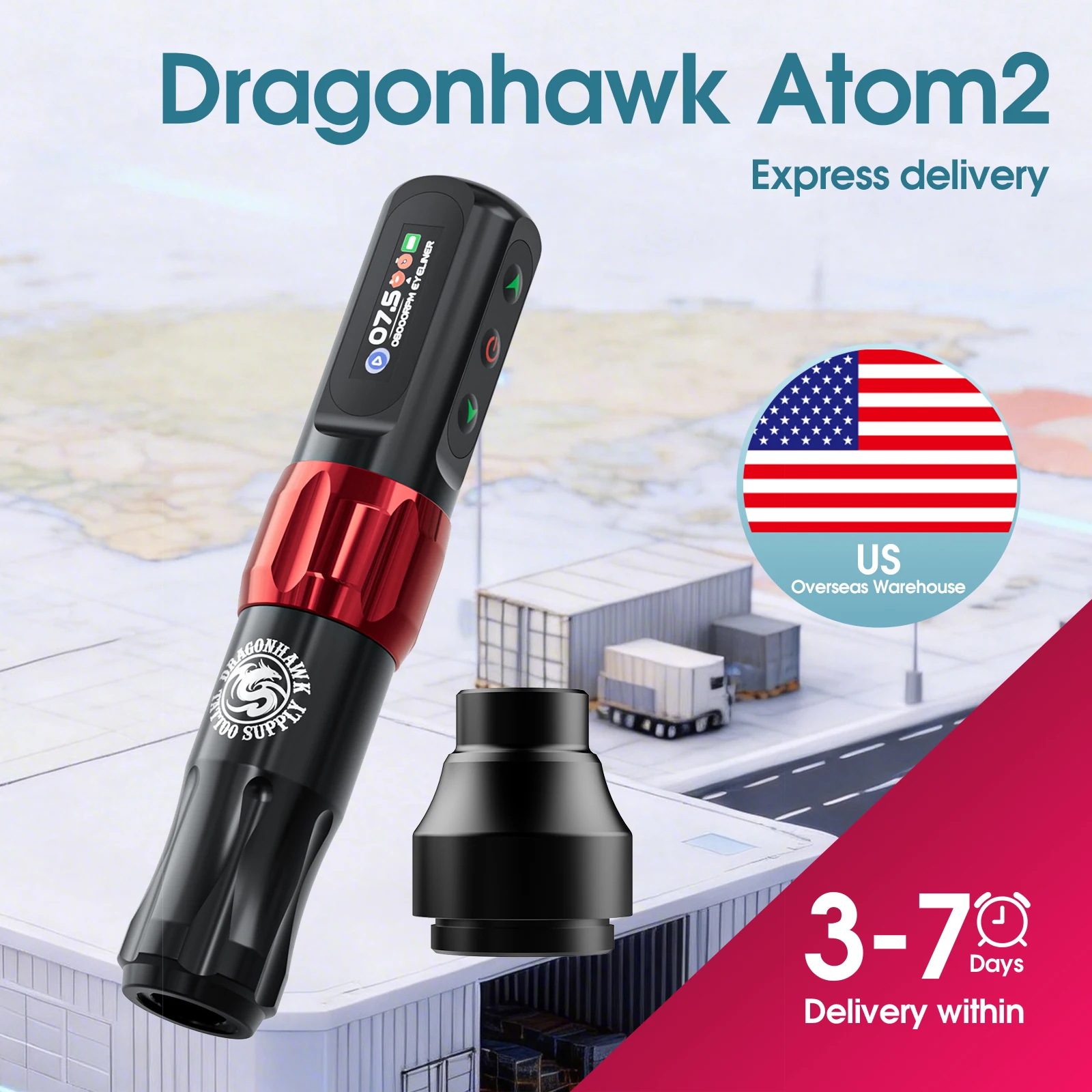 

Комплект беспроводного пистолета для татуировки Dragonhawk Atom2, ход 2,8 мм с профессиональными иглами для картриджей для начинающих, подкладка и затенение