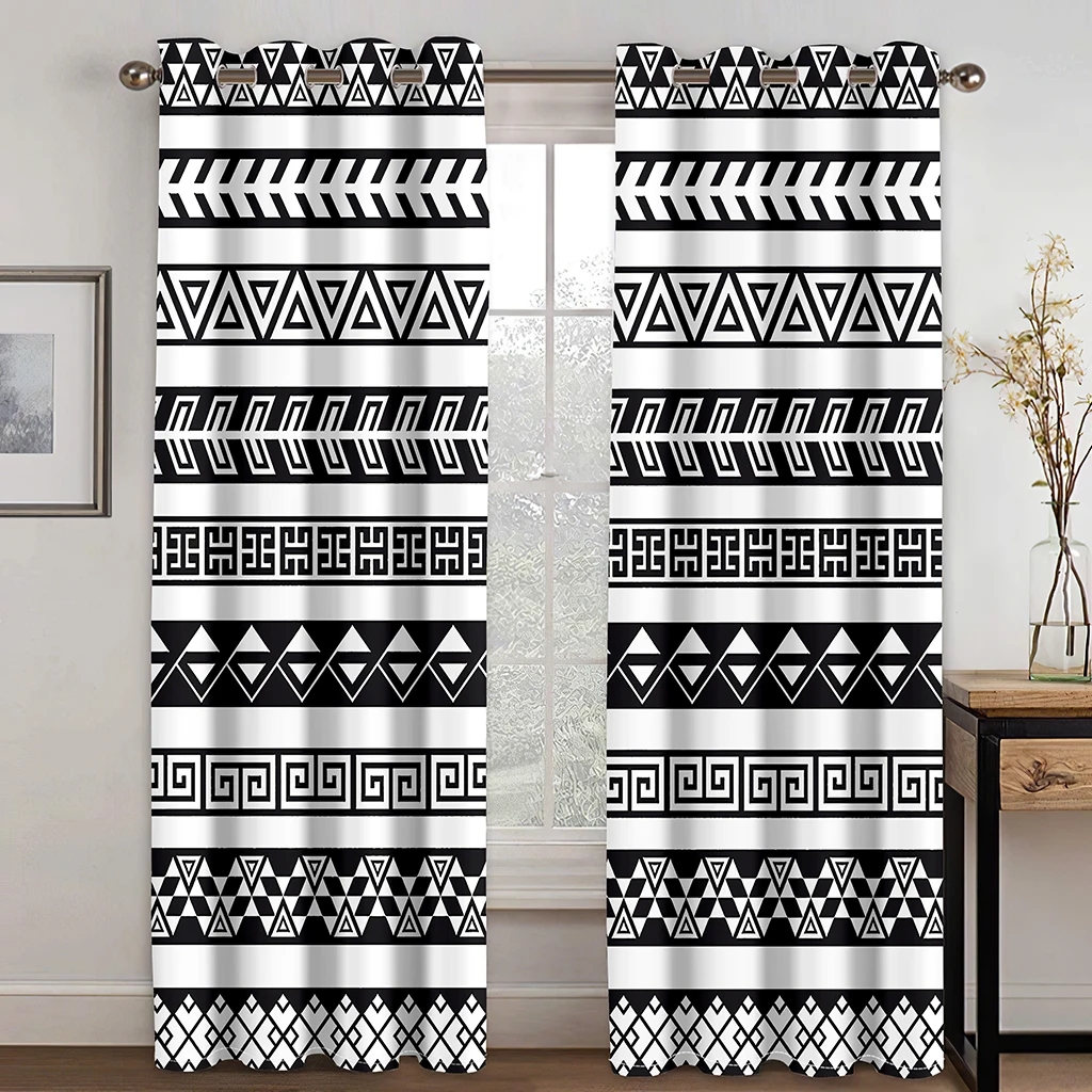 

Luxurious Jacquard Black and White Pattern Curtain Living Room Bedroom Shading Decoration Curtain Home Dining Room Decoration