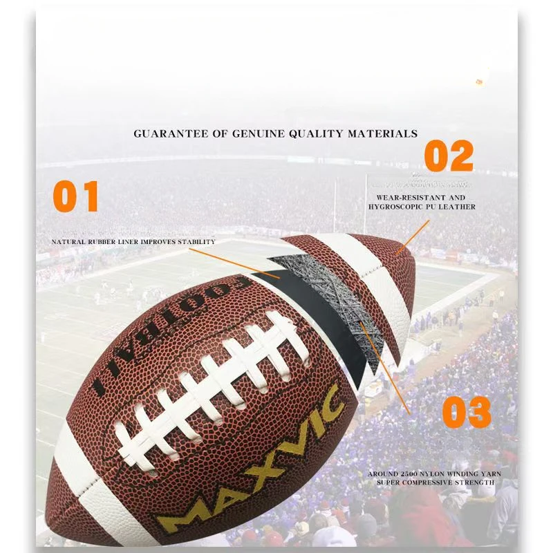 Description Picture 5 of itemAmerican Football Soccer Rugby Association Football Footy Ball Size 3 6 9 Sports Football Adult Kid Group Training Game Supplies