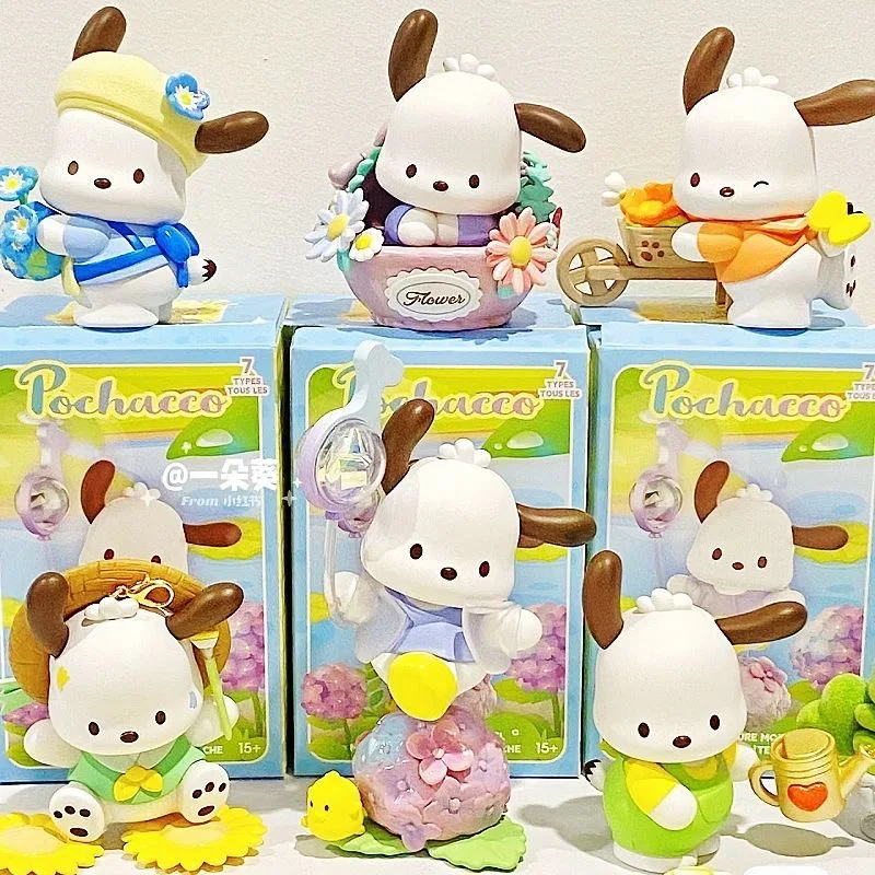 Pochacco الزهور والمراهقين سلسلة باشا الكلب زهرة والأحداث سلسلة صندوق أعمى الشكل المد اللعب الطرفية دمية دمية سطح المكتب