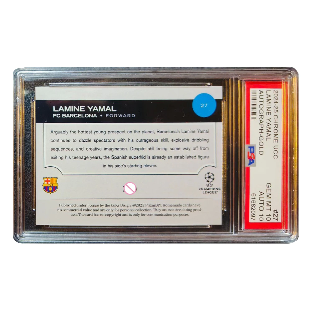 PANINI DIY soccer Messi Yamal Barcelona Laser Ratings Star Kabricks Holiday Gifts Boys homemade collection signature Ornaments