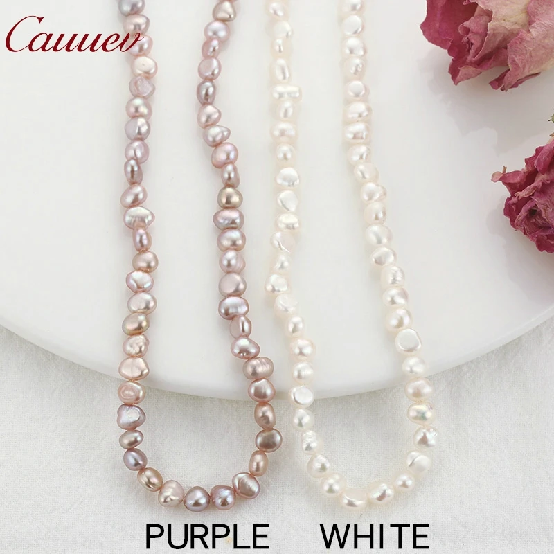 Cauuev Natural Freshwater Pearl Choker Necklace Baroque pearl Jewelry for Women wedding 925 Silver Clasp Wholesale 2024 trend C