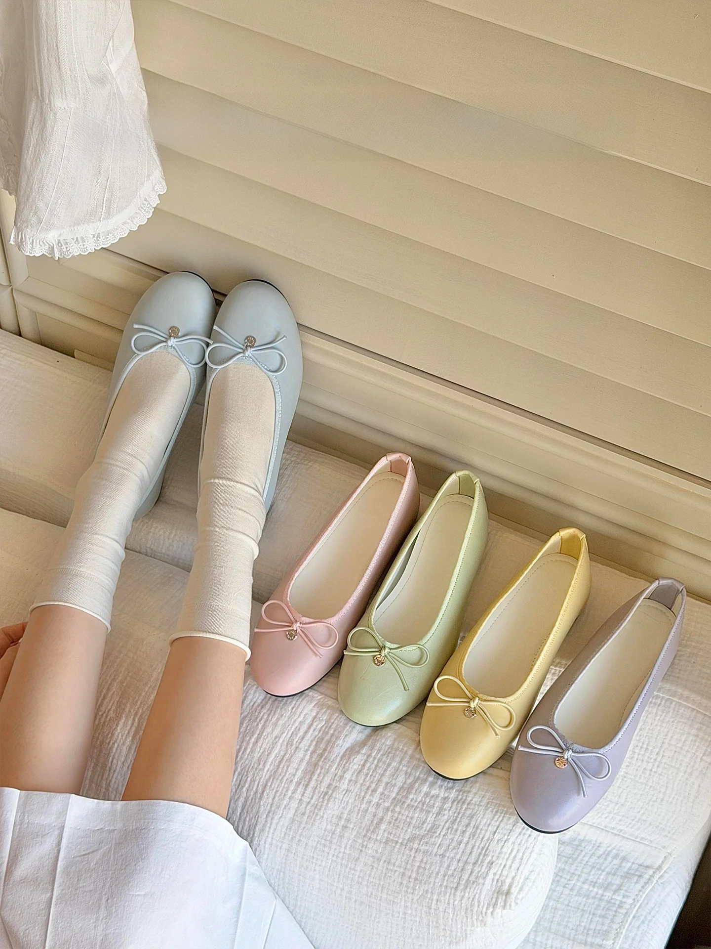 french-style-ballet-flat-shoes-women's-genuine-leather-slip-on-flats-round-toe-low-cut-casual-fashion-single-shoes-summer-season
