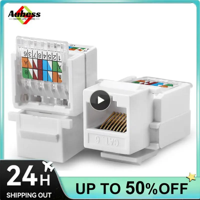 Cat6 UTP Keystone Female Jack Connector Adapter Internet Network Lan Cable Replacement Parts New