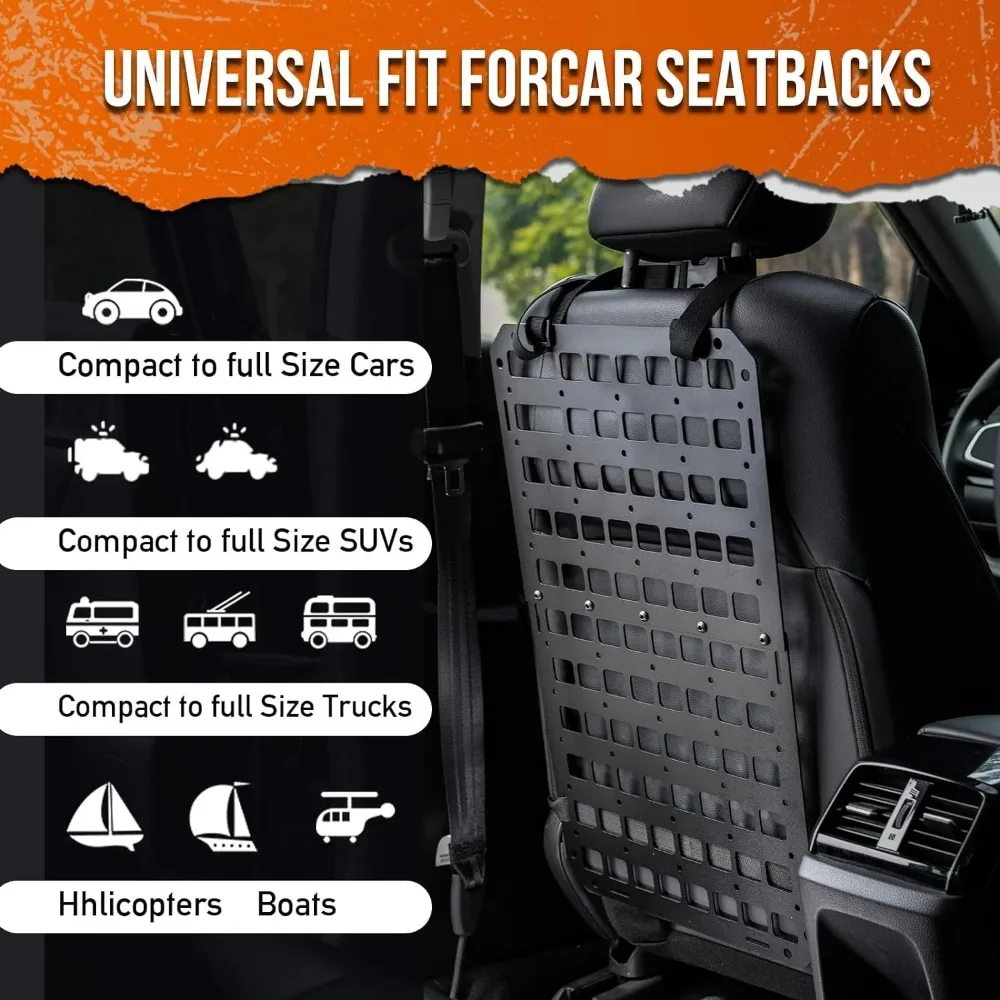 Car Seat Back MOLLE Pane Organizer For Patrol Car SUV Truck Tactical Gear for Pouch Tool Holster organizer storage Accessories