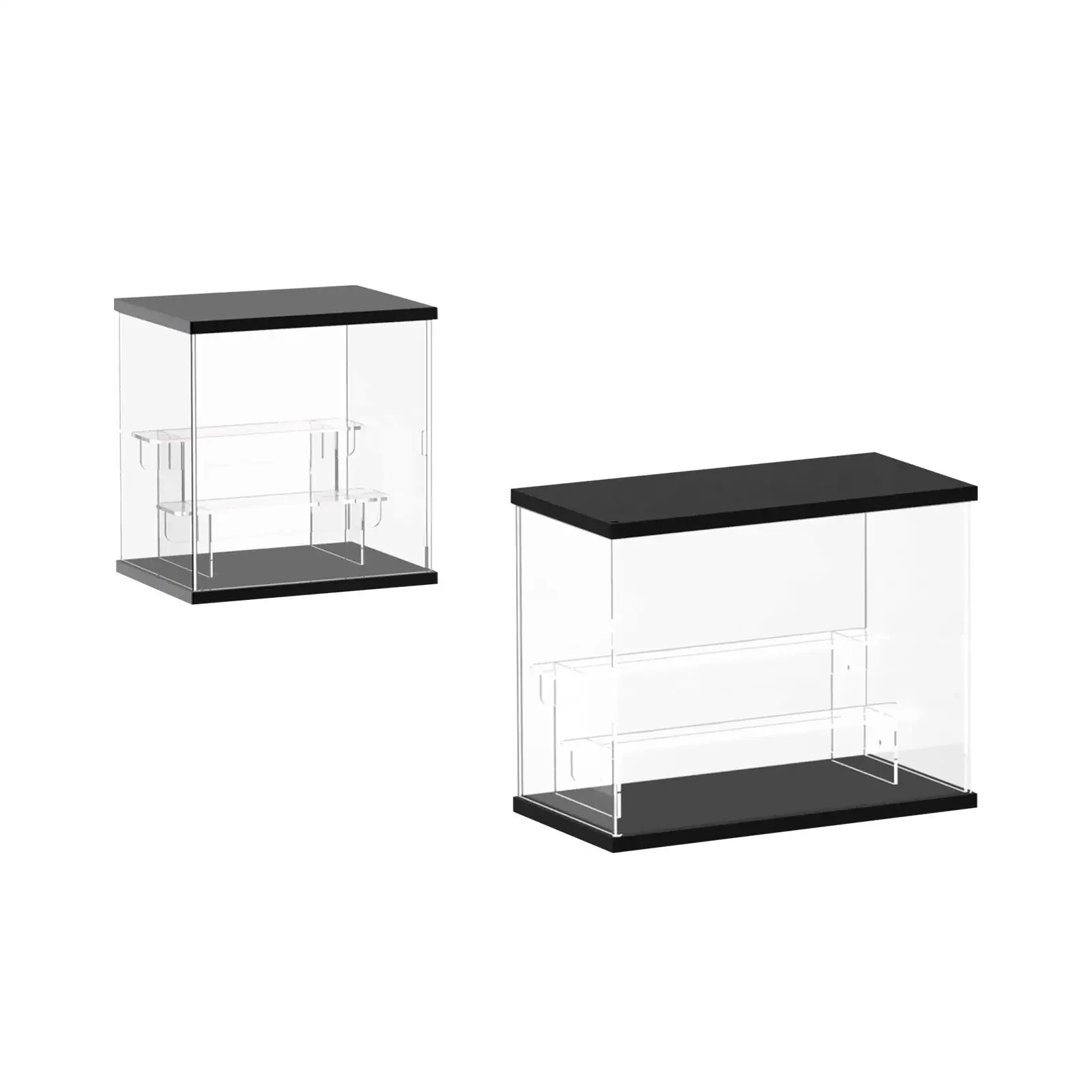 

Dustproof Acrylic Display Organizer, Easy to Assemble 2 Tier Display Box Stand