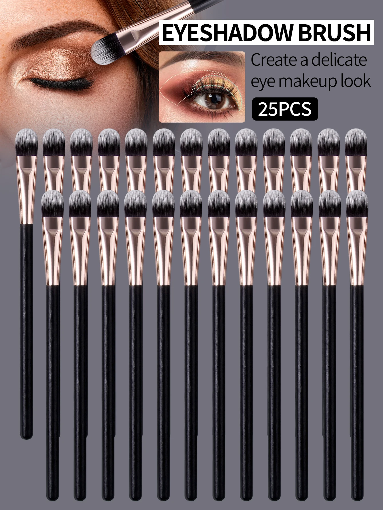 1Pc/25Pcs Eyeshadow Brush Set Soft Synthetic Eye Makeup Brushes for Blending Shading Detail Eye Makeup Tool