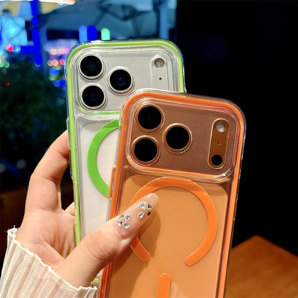 2-in-1 Transparente TPU-Handyhülle für iPhone 18 Pro Max 17 Air 16 15 14 13 12 11 mit MagSafe Magnetischer Kabelloser Ladeabdeckung – Detail 14