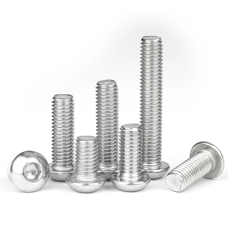 20pcs/lot M3 M4 M5 6/8/10/16/20/25/30/35/40mm ISO7380 304 Stainless Steel Hexagon Socket Button Head Screw