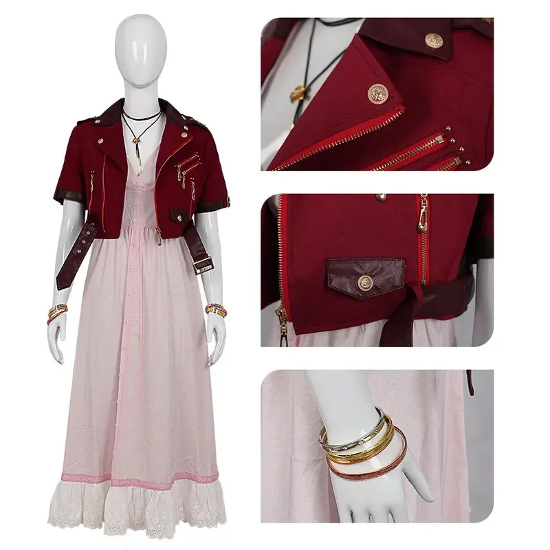 ★ Bear's Home A Fantasy VII Game FF7 Gainsborough أزياء تنكرية معطف وفستان مجموعة كاملة للهالوين *RR*9X*