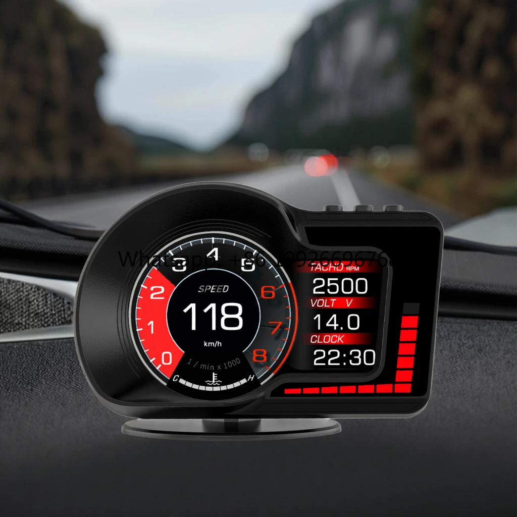 

2025 Popular Auto Electronics HUD Custom Multi-Function Smart Car Head up Display F15 Speedometer 2 Gauge HUD