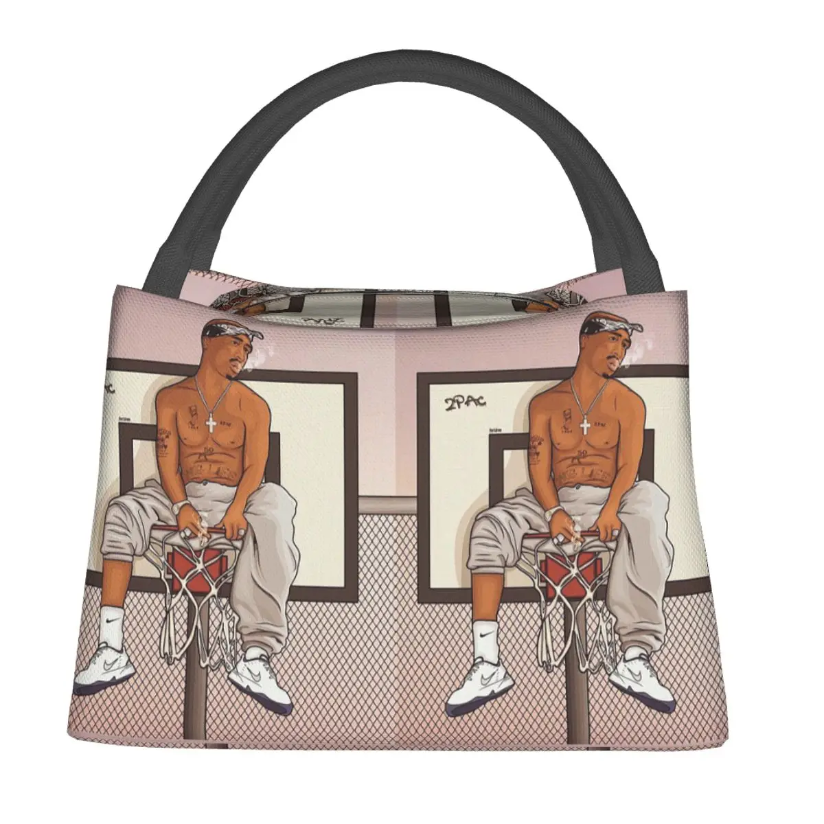 

Rapper Tupac 2PAC Hip Hop Insulated Lunch Bag for Women Kids Portable Food Boxes Thermal Lunch Box Tote