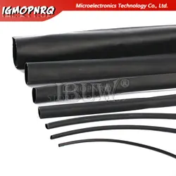 5Meters/LOT Heat shrinkable tube 1mm 1.5mm 2mm 3mm 4mm 5mm 6mm Black Insulation Sleeve