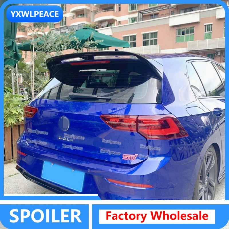 

Carbon Fiber/Gloss Black Rear Window Roof Spoiler Trunk Wing For 2020 2021 Volkswagen Golf 8 MK8 Ⅷ R GTI Rline