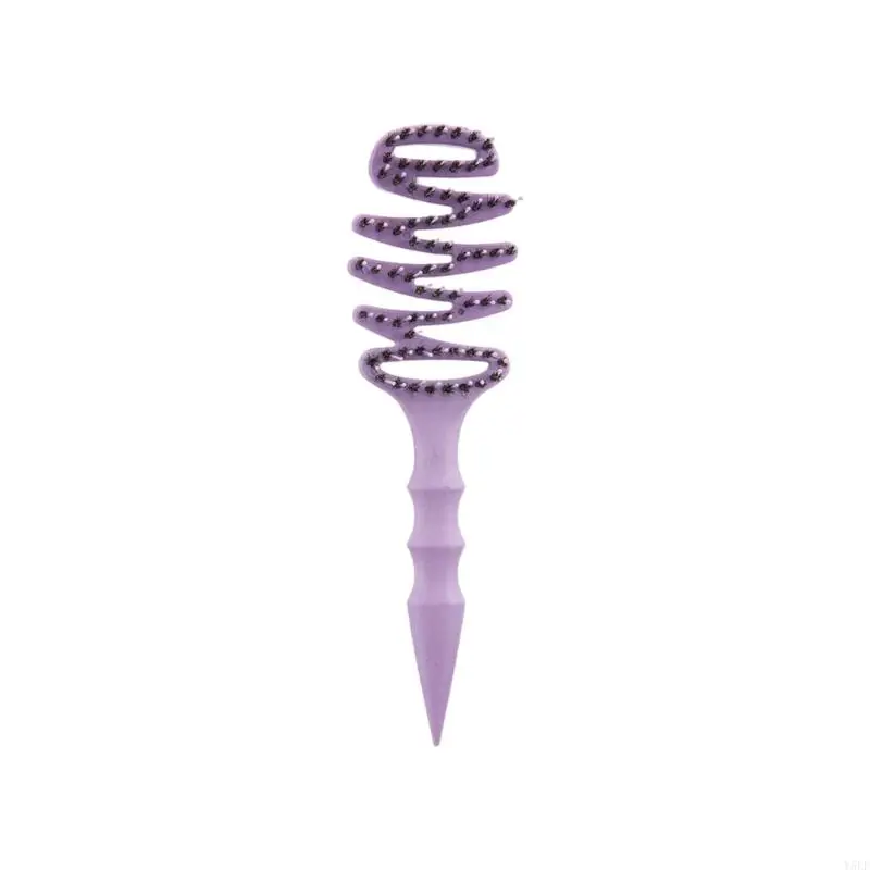 Y5LF Sensitive Scalp Pig Hair Comb Ergonomic Handle Frizz Reduction Lightweighted Build For Smooth Manageable Hair Care