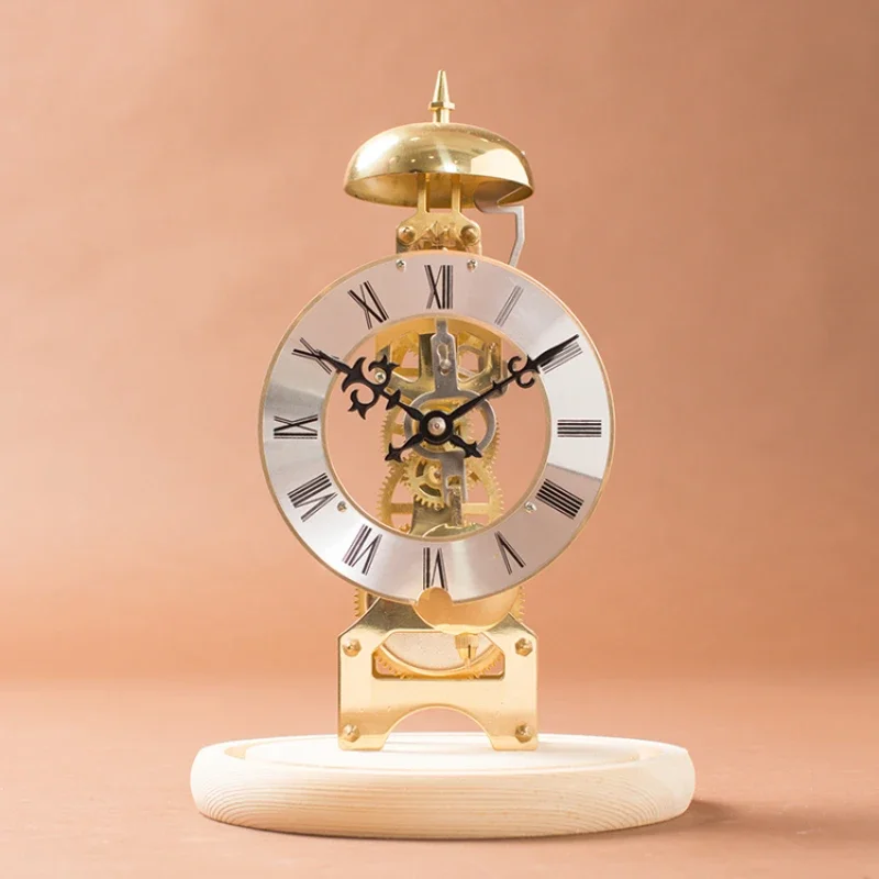 Timekeeping Machinery Pure Copper Clock Skeleton Clock Movement European Metal Table Clock