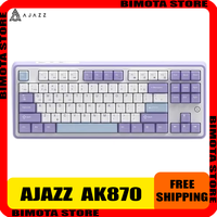 AJAZZ AK870 Pro Mechanical Keyboard Screen With Konb Three Mode Customize Gasket  RGB Gamer Keyboard Hot Swap Gaming Accessories