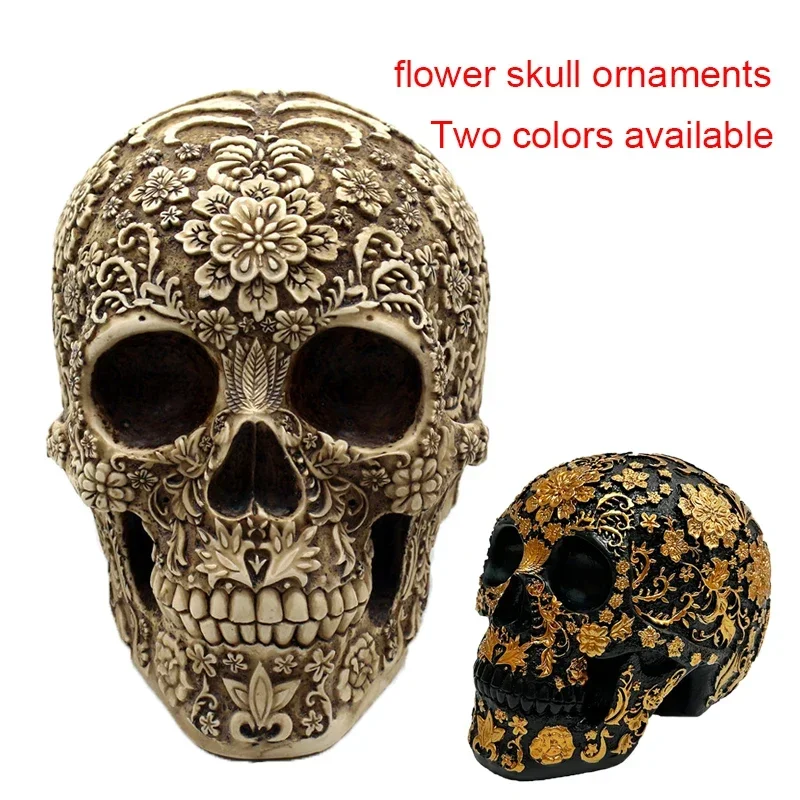 

Resin Skull Statue for Home Decoration, Creative Art, Carving Sculptures, Halloween Gifts, Modern Resin Statue, Home Ornaments