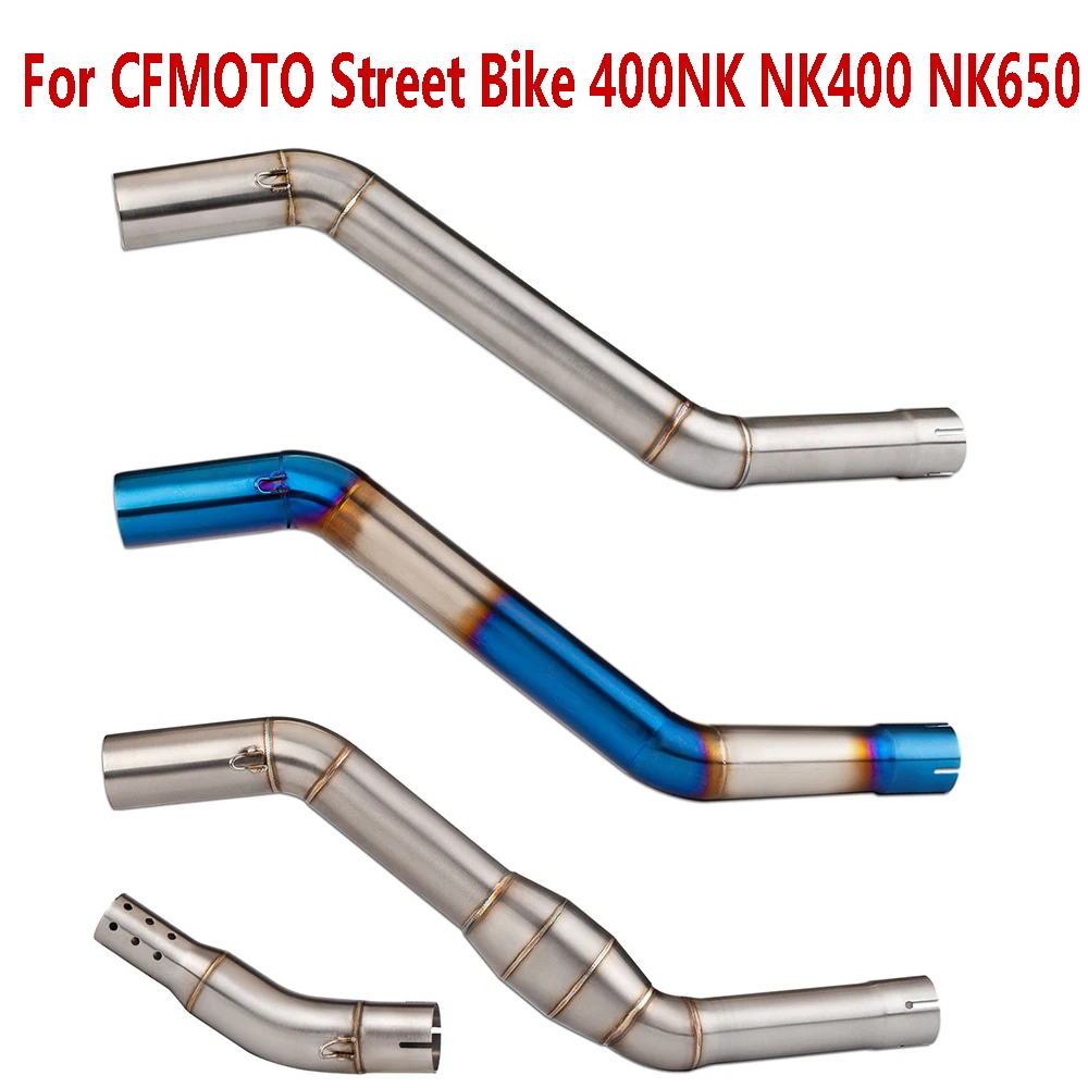 Für CFMOTO Street Bike 400NK NK400 NK650 650NK Auspuffrohr Edelstahl 51MM Motorrad-Auspuffadapter Mittleres Verbindungsrohr-Kit