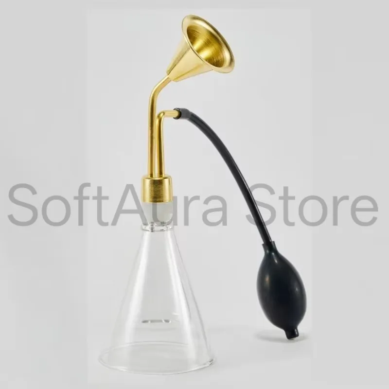 Luxury Double‑Wall Glass Fragrance Sample Container, Multi‑Size Perfume Tasting Vessel for Coffee Aroma Salon Table Display