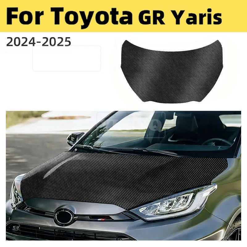 

For Toyota GR Yaris 2024 2025 Bright Carbon Fiber Pattern PPF Car Paint Protection Film Engine Hood Bonnet Trim Sticker