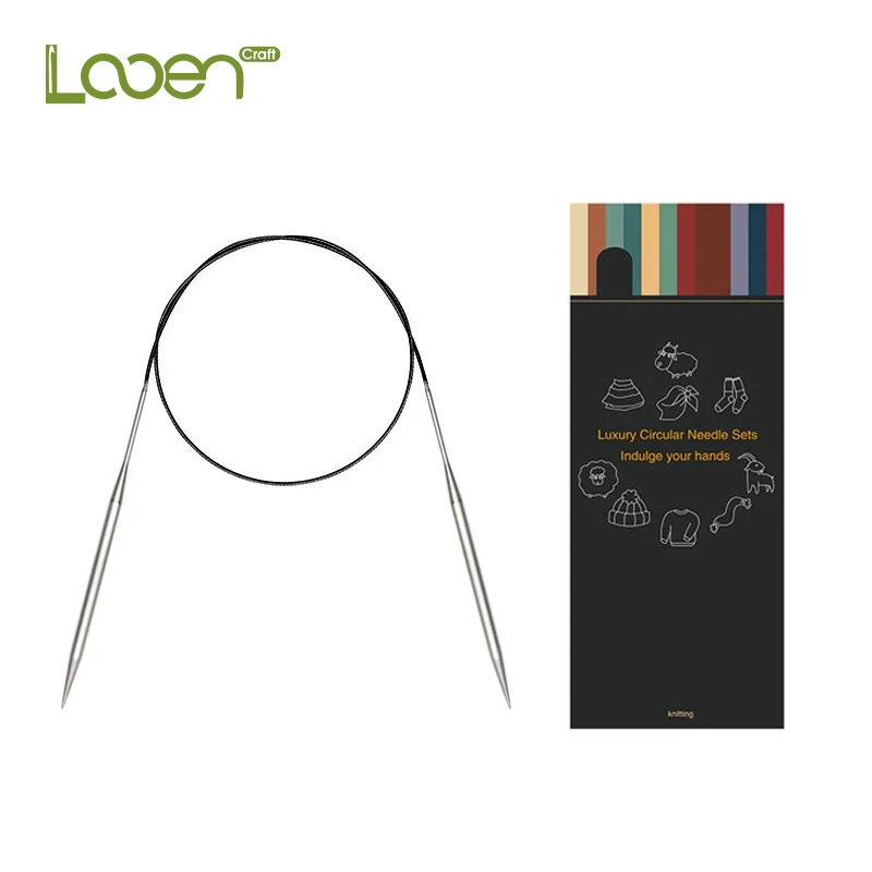 Looen 1Pcs Stainless Steel Circular Knitting Needle 65Cm Tube Smooth Crochet Needles for Knitting DIY Weaving Sewing Tools wooll