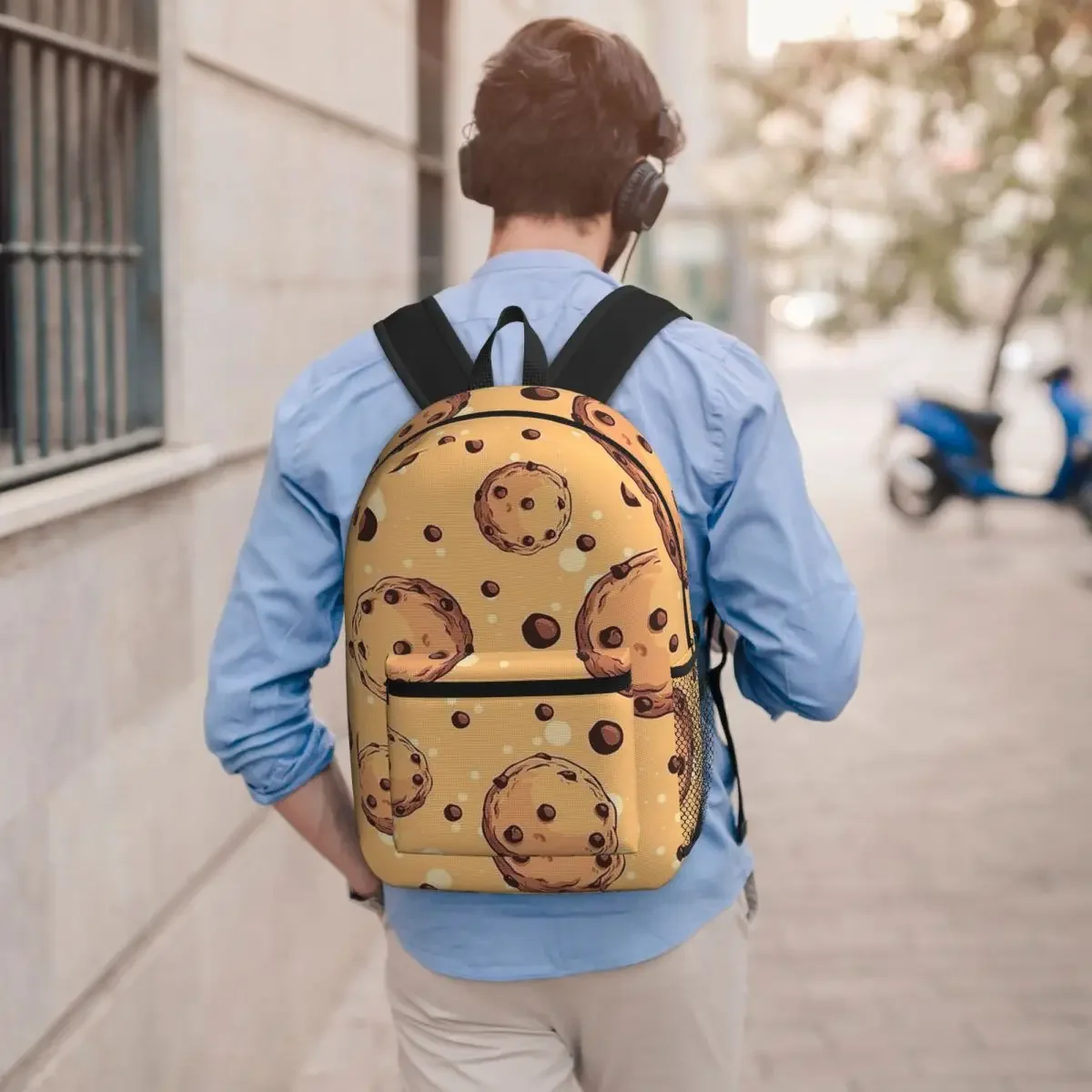 Cartoon Cookies Chocolate Cookie Backpack Student BookBag Children School Bag Computer Shoulder Bags for Men Women