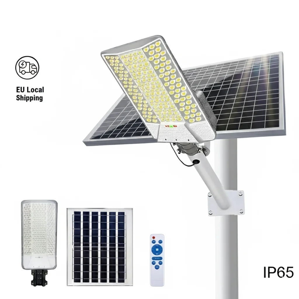Lampa solarna z czujnikiem ruchu 6500W, światło dzienne, z baterią 20000mAh, automatyczny reflektor LED od zmierzchu do świtu do ogrodu i na patio. — 2
