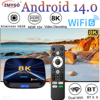 ZMYGO Android 14 Tv Box WIFI6 4K BT5.0 Allwinner H618 Quad Core HD Media Player Voice Control 5G Dual Wifi 8K Smart Set Top Box
