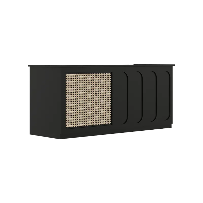 

Wabi Sabi clothing store, solid wood bar, checkout page store small counter, beauty salon front desk, reception desk