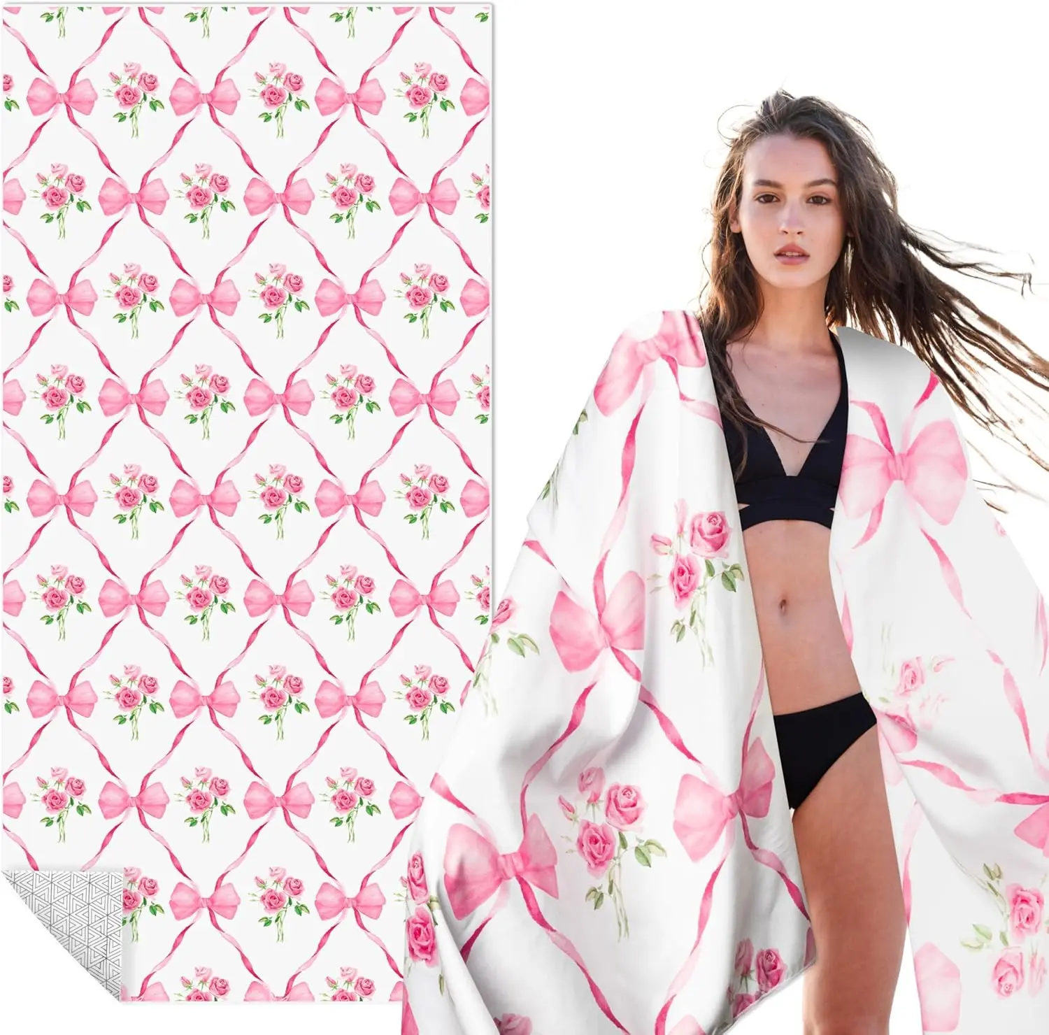 Luxury Pink Roses Bows Floral Pattern Bathrobe for Women Spa Towel Wrap After Bath Dressing Gown Bridal Gift Romantique Loungewe