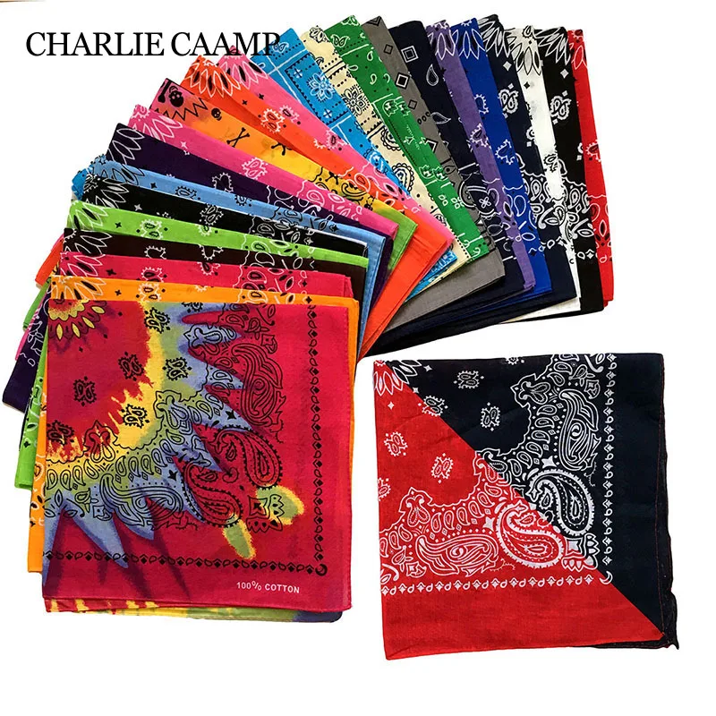 100% Cotton Bandana Square Scarf Fashion Hip Hop Cashew Black Red Headband Print For Women Men Boy Girl Hijab Hot Sale 55cm*55cm